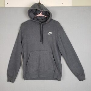 Nike Kids S Logo Swoosh Hoodie Sweatshirt Classic Gray Sporty Athleisure‎ Lounge